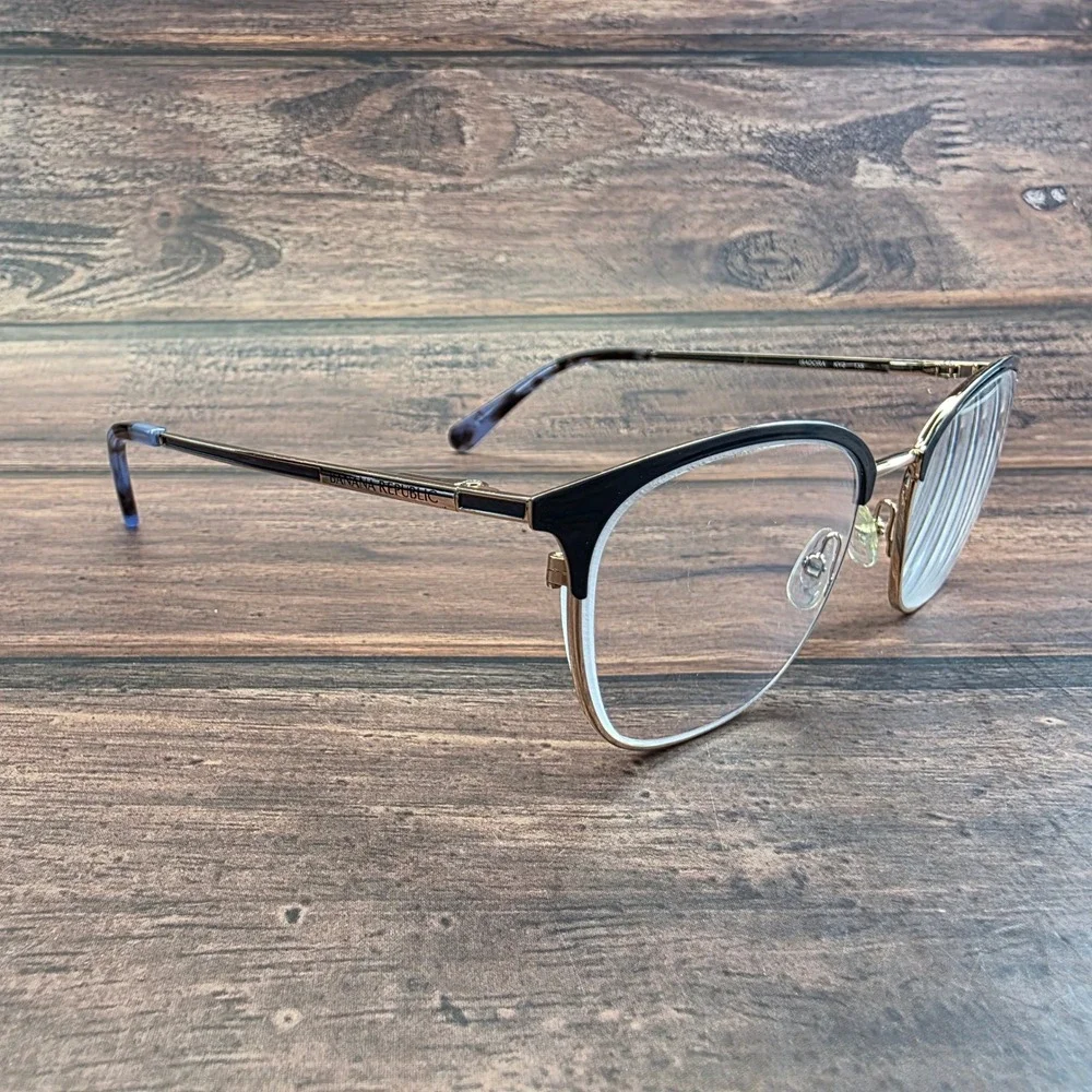 Banana Republic Isadora KY2 Cat Eye Eyeglasses Black Gold Metal Frame 135mm